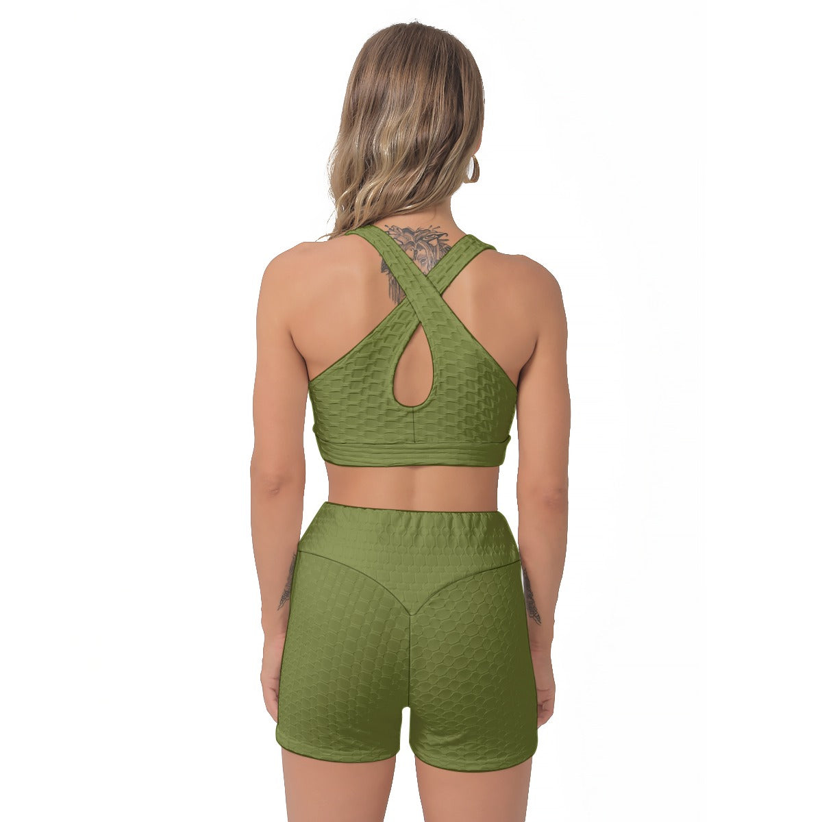 Sports Bra Set Green Chess Love
