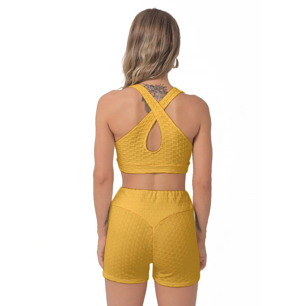 Sports Bra Set Mustard Chess Love