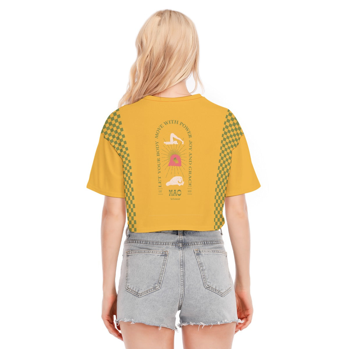 Crop Tee Mustard Chess Love