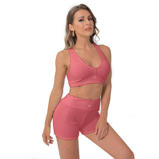 Sports Bra Set Coral Chess Love