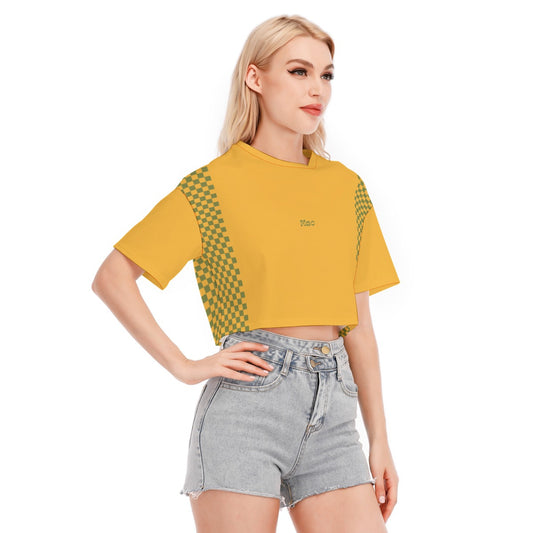 Crop Tee Mustard Chess Love