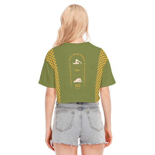 Crop Tee Green Chess Love