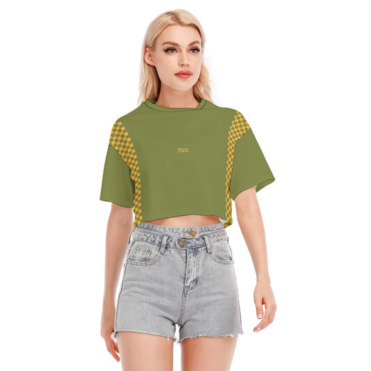 Crop Tee Green Chess Love